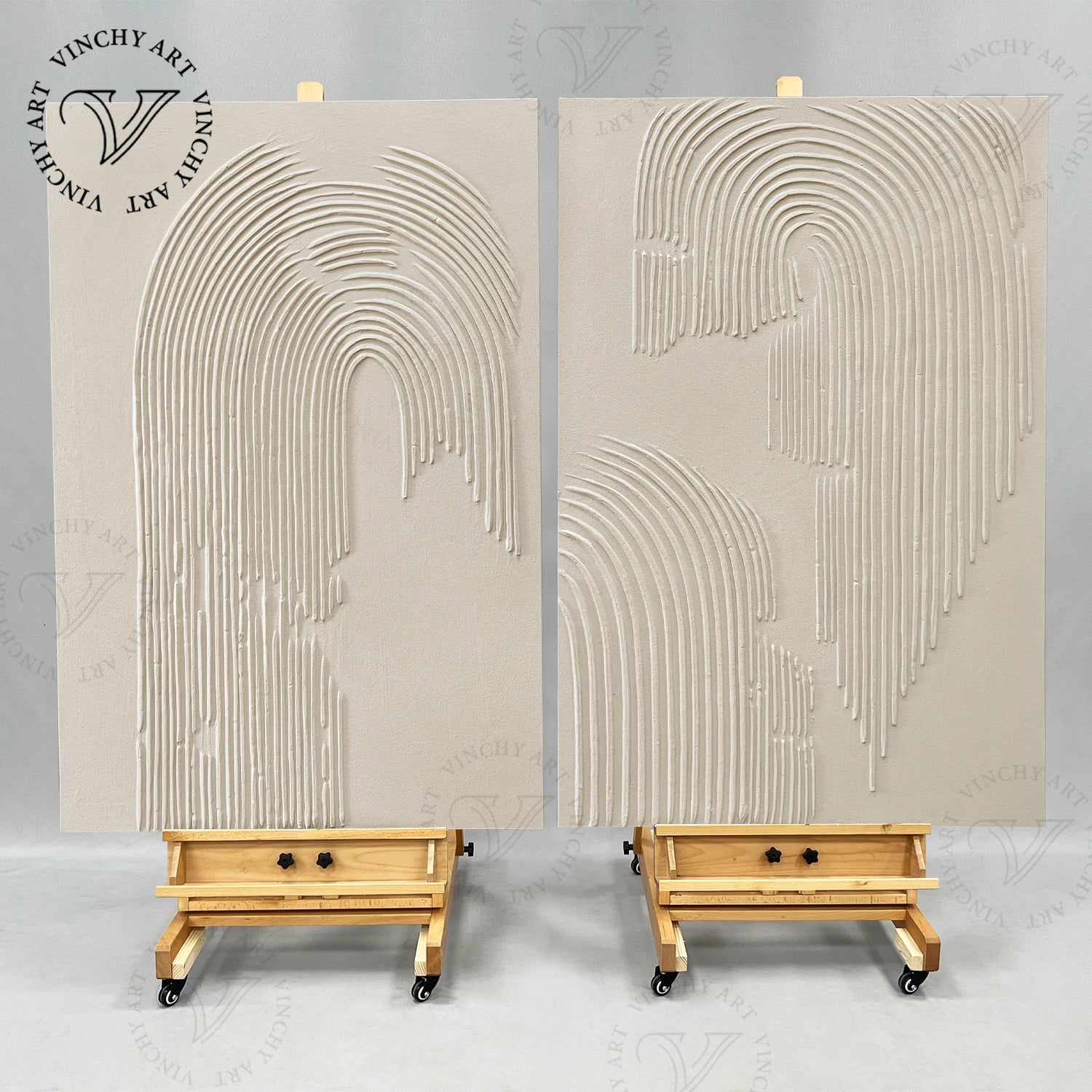 Beige & Brown Abstract Set of 2 #BB069