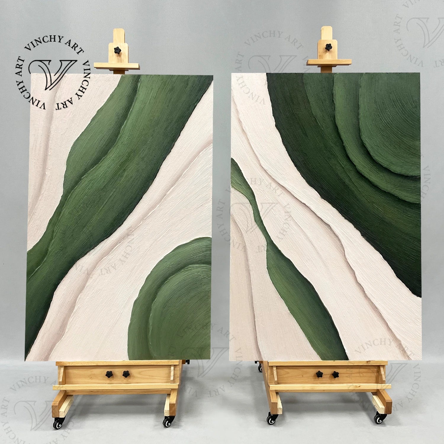 Blue & Green Abstract Set of 2 #BG047