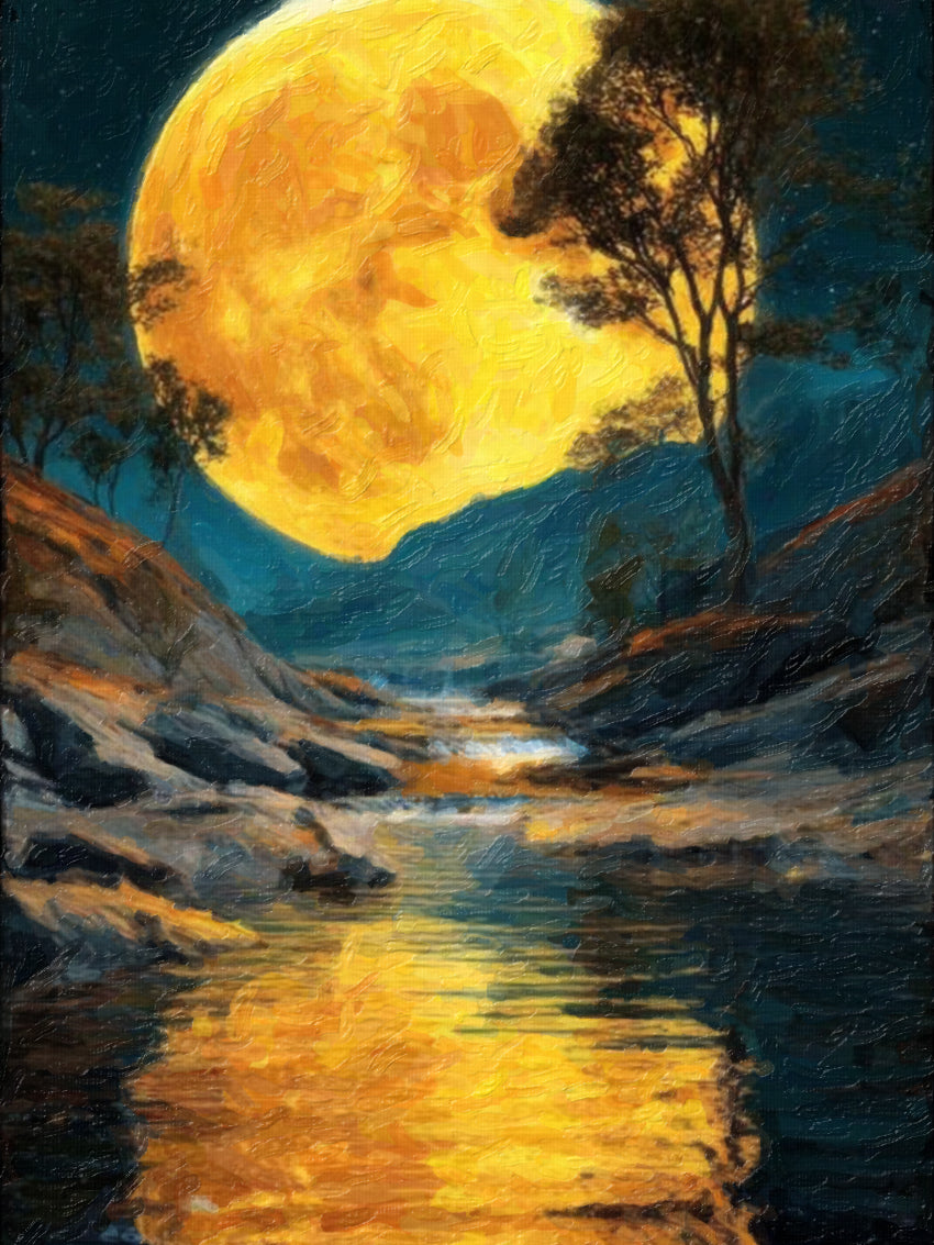 #CL-Custom Moon Oil Painting