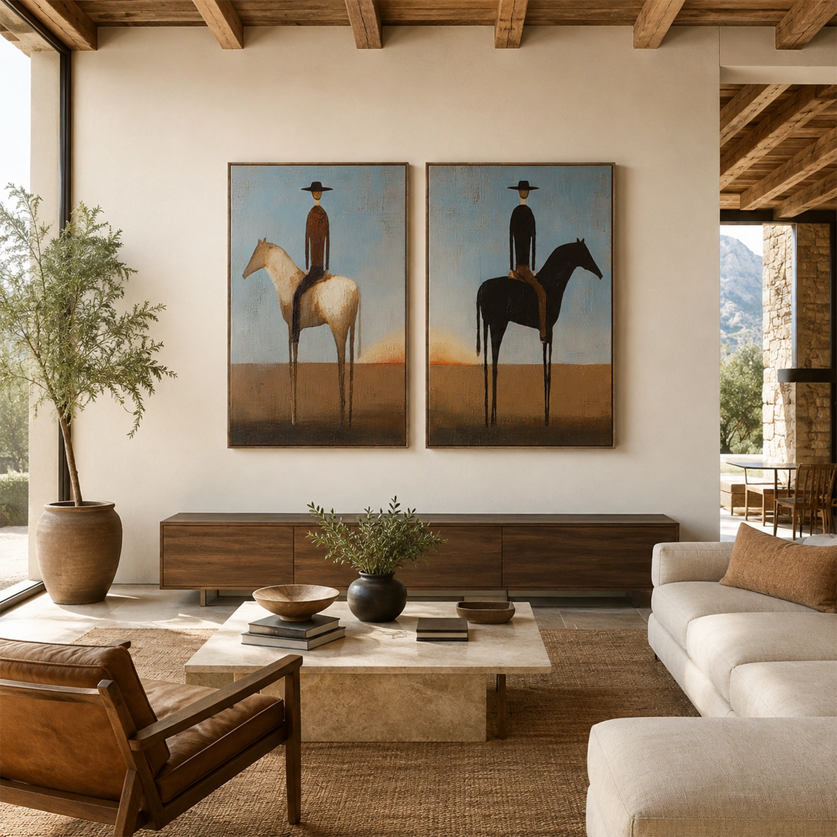 Western Figurative Art Set of 2 #VE147