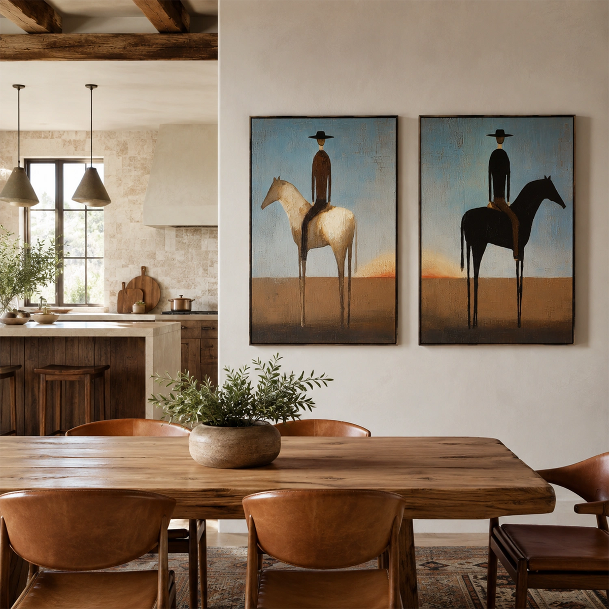 Western Figurative Art Set of 2 #VE147