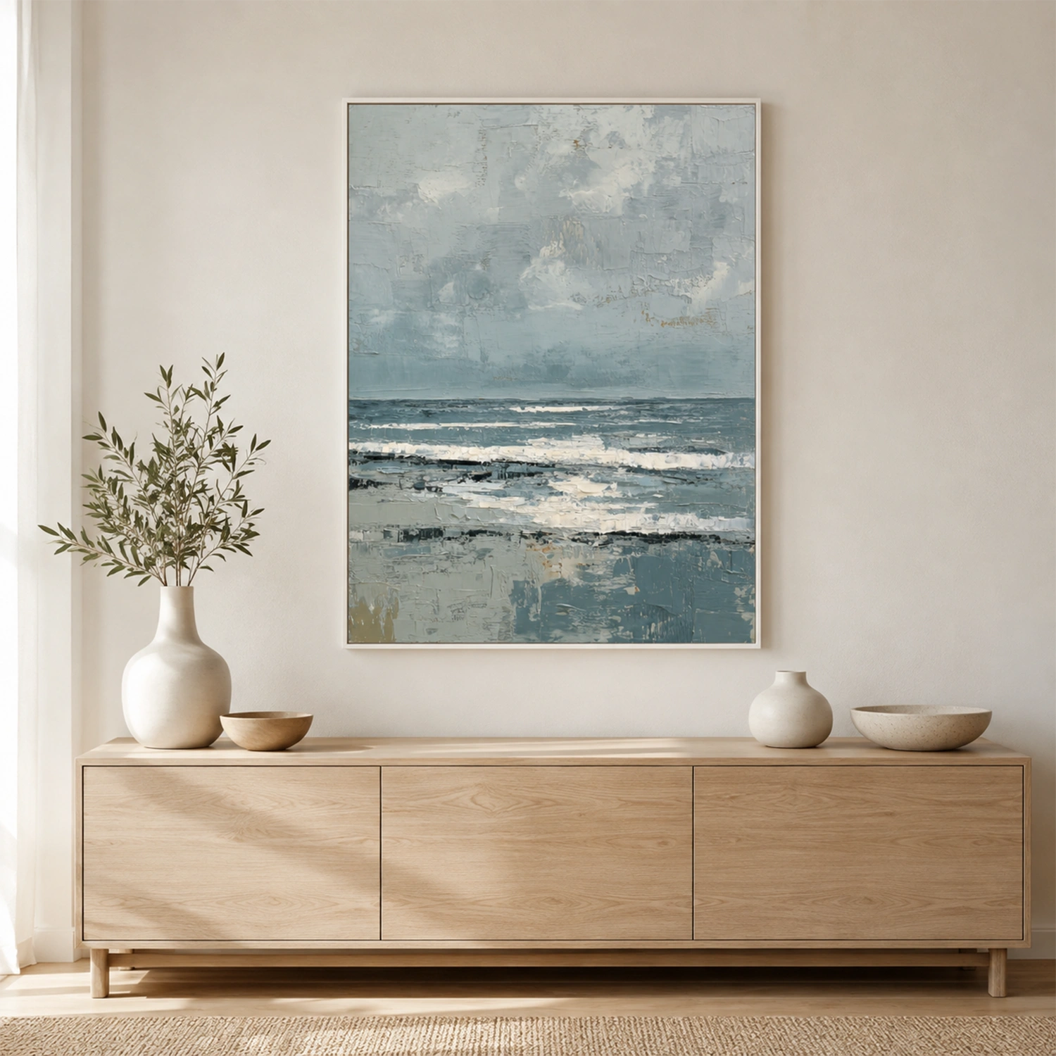 Ocean And Sky Abstract Texture Canvas Art #OS455