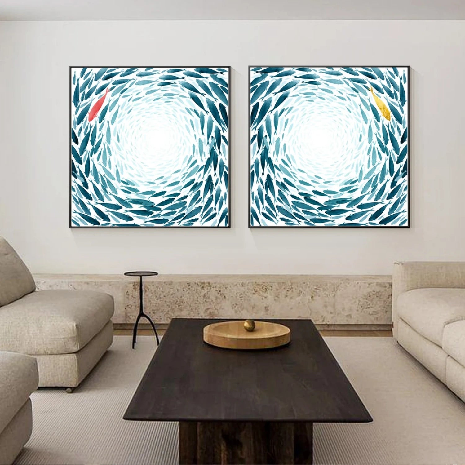 Abstract Animal Square Ser of 2 Canvas Art #AP170