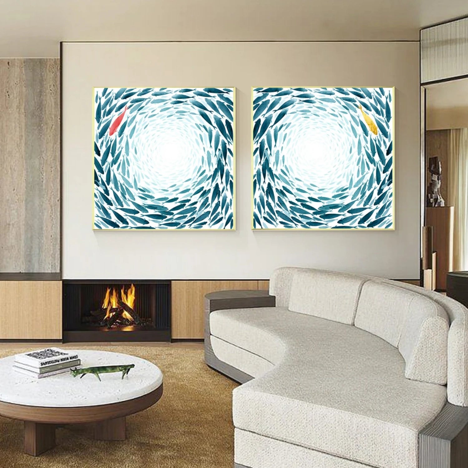 Abstract Animal Square Ser of 2 Canvas Art #AP170