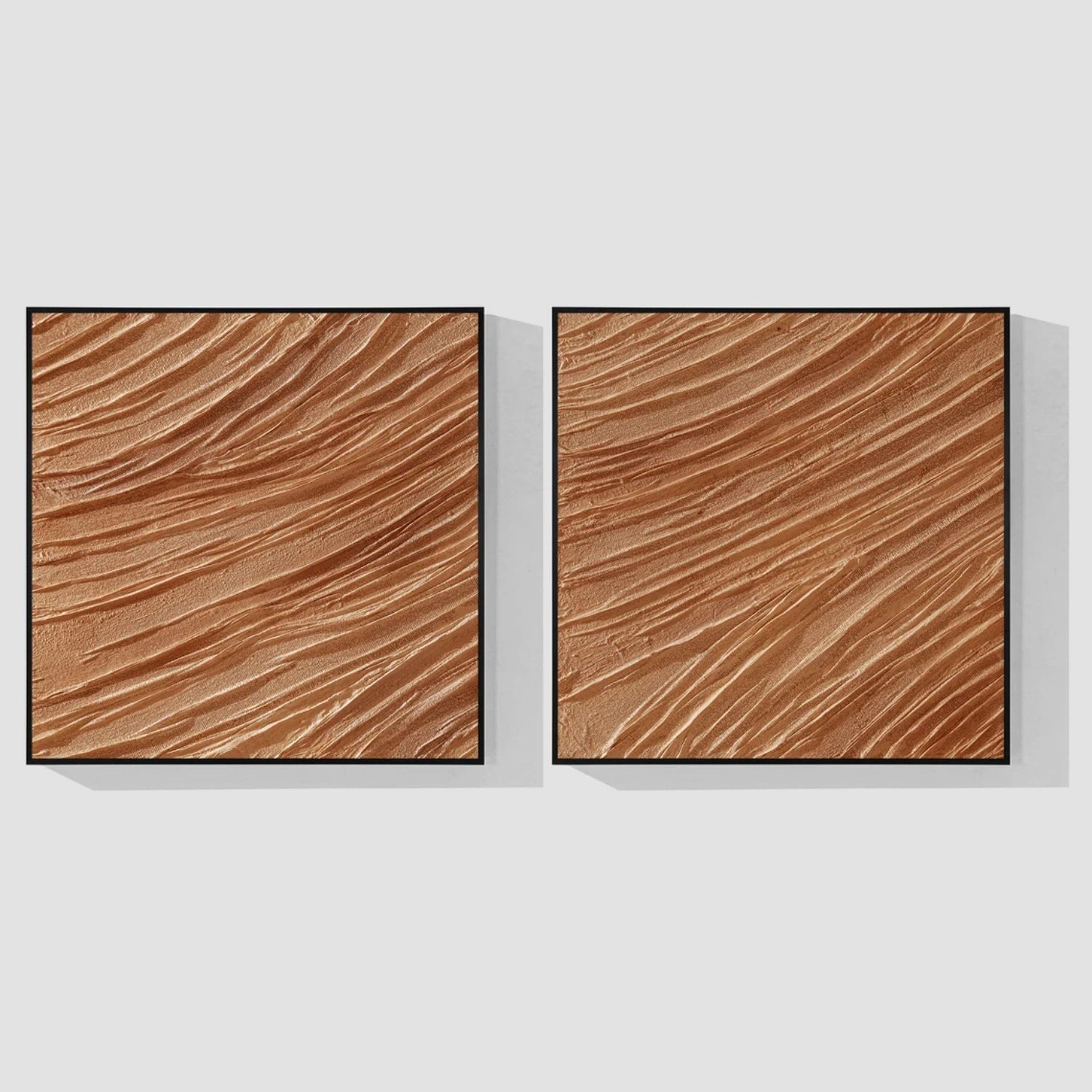 Brown Wabi Sabi Texture Square Set of 2 Wall Art #WS323