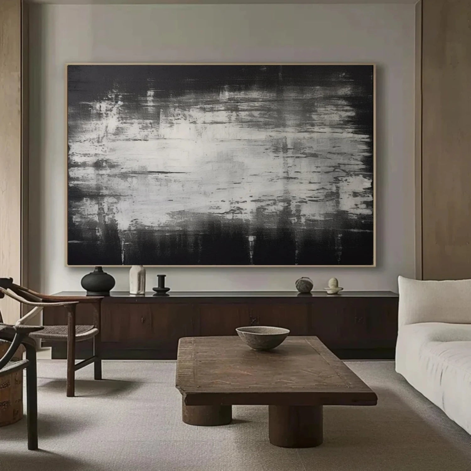 Black and White Minimalistic Canvas Art #MZ144