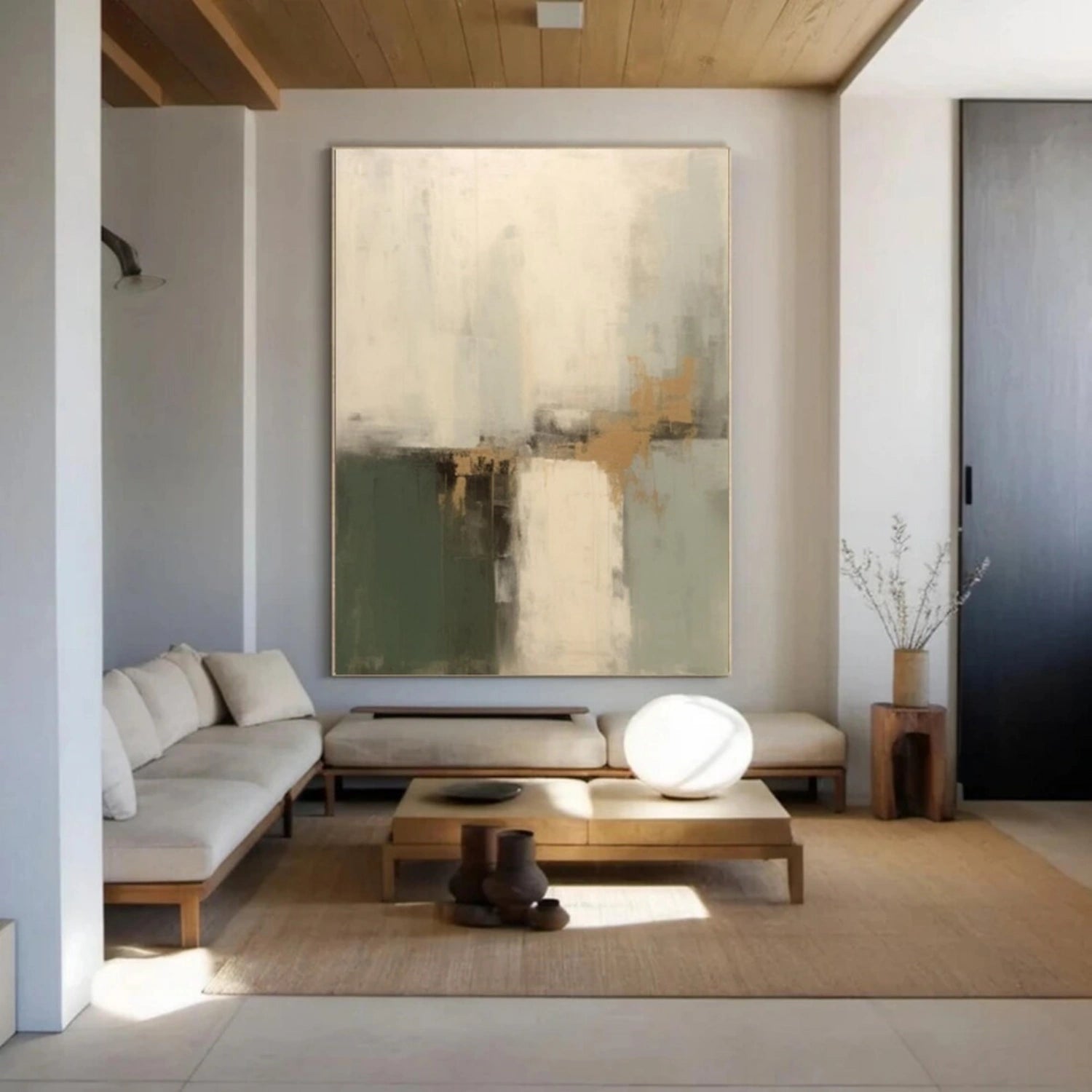 Beige & Green Wabi Sabi Wall Art #WS315