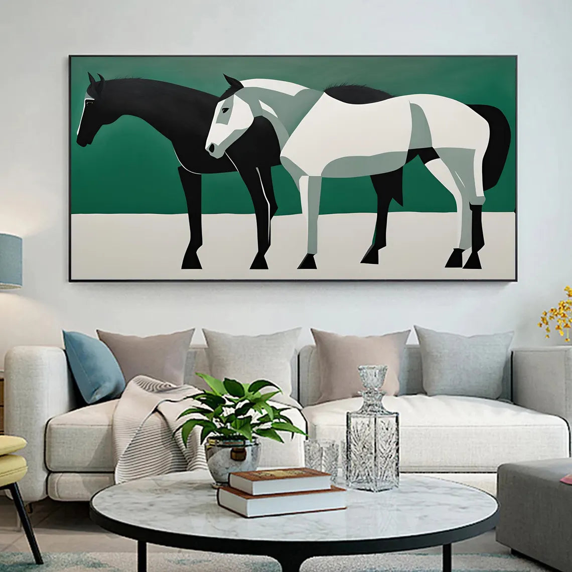 Abstract Animal Horse Canvas Art #AP167