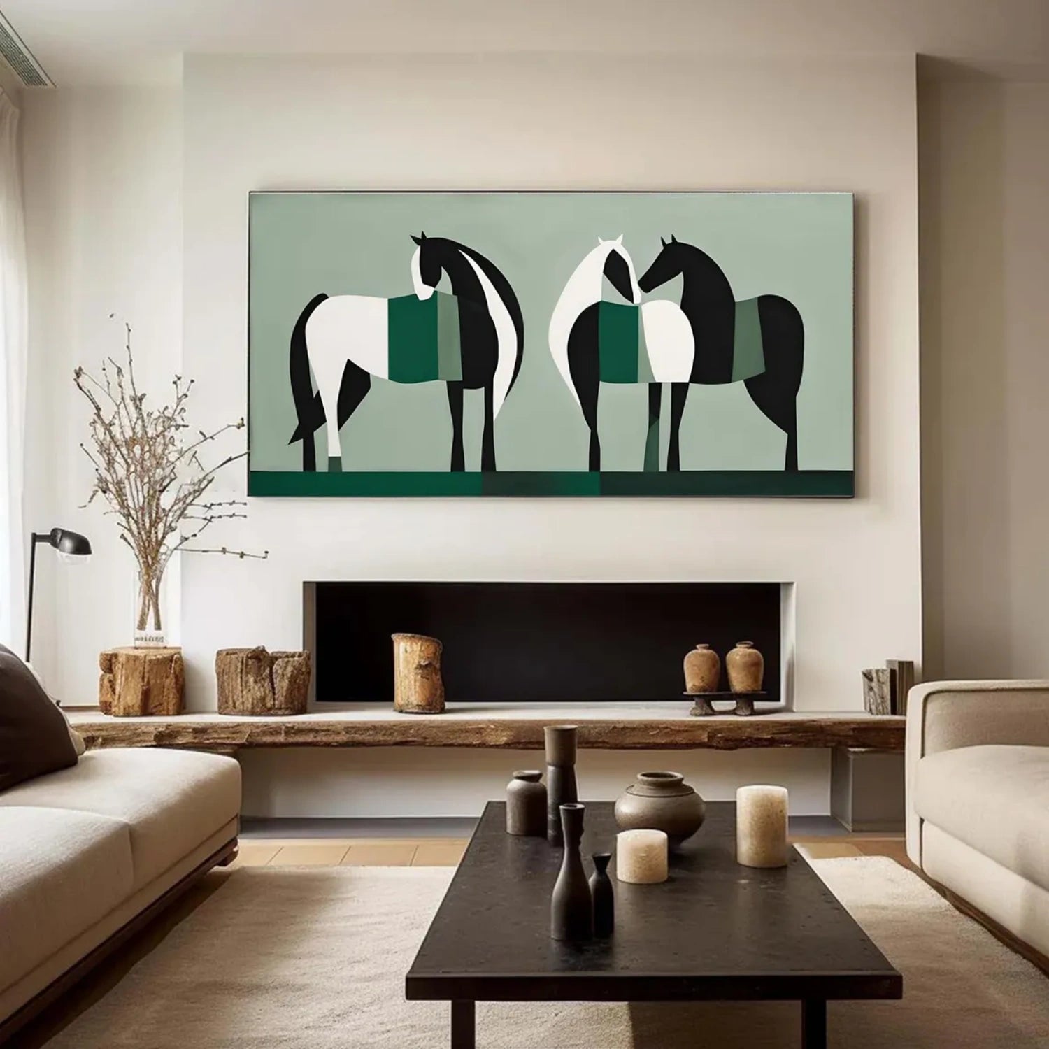 Abstract Animal Horse Canvas Art #AP166