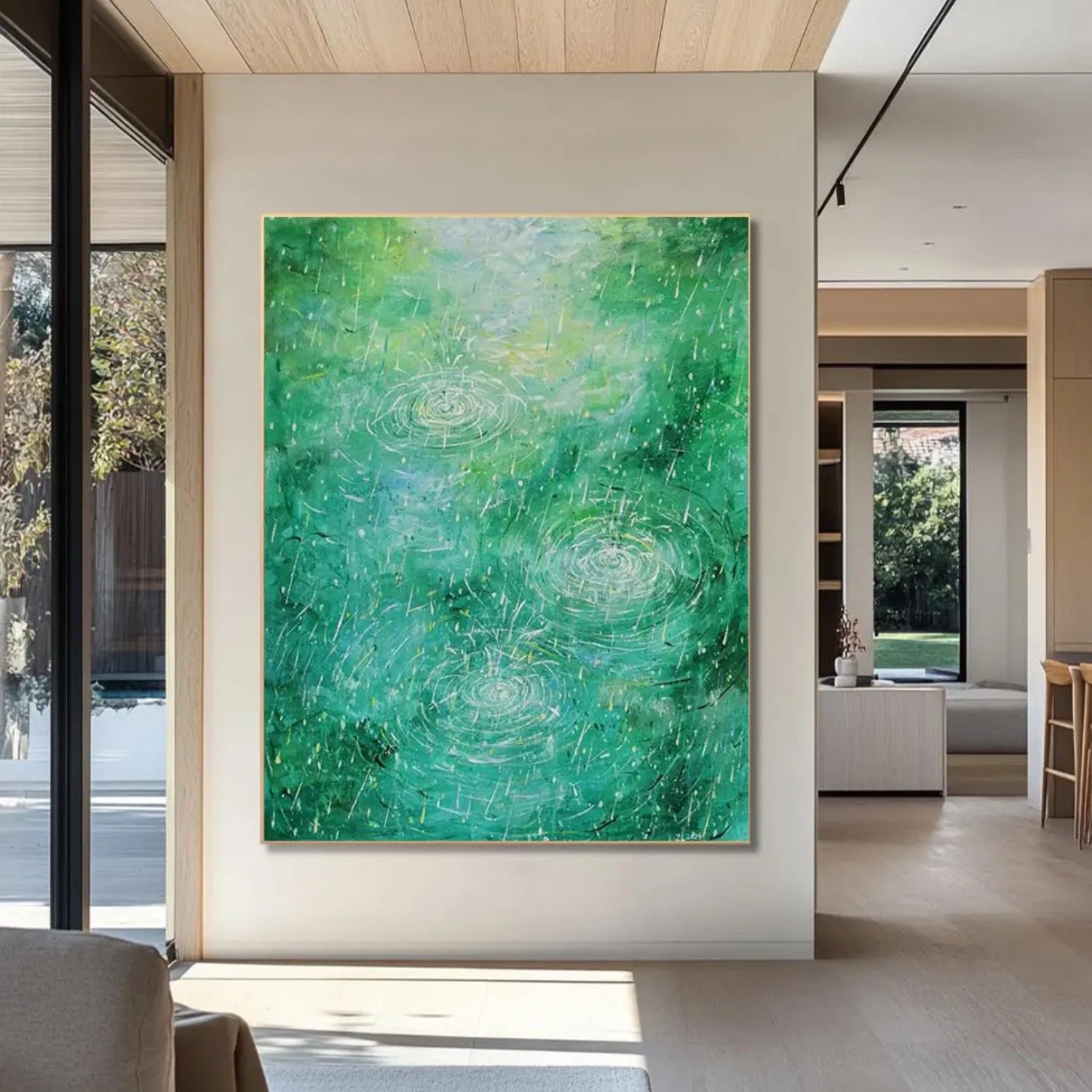 Green Abstract Wall Art #AB 474