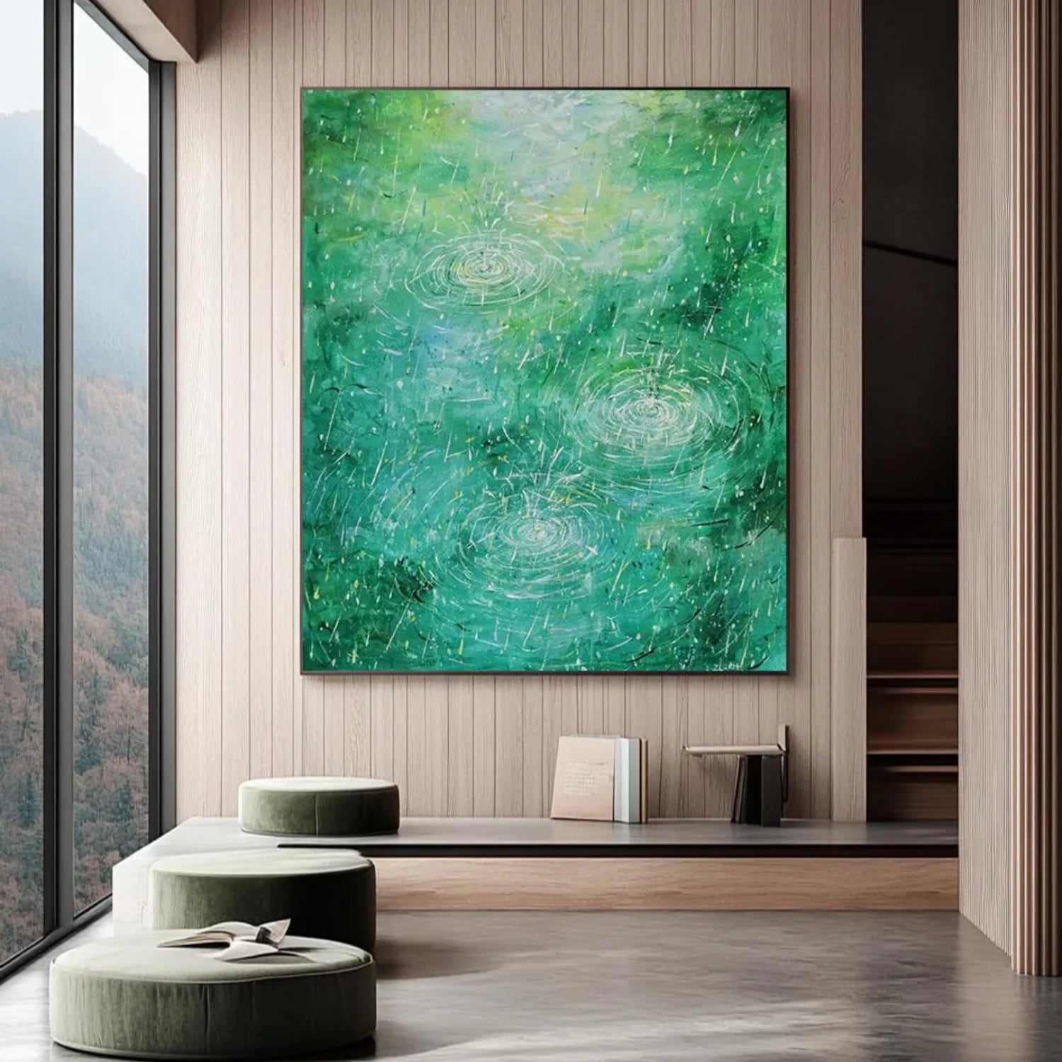 Green Abstract Wall Art #AB 474