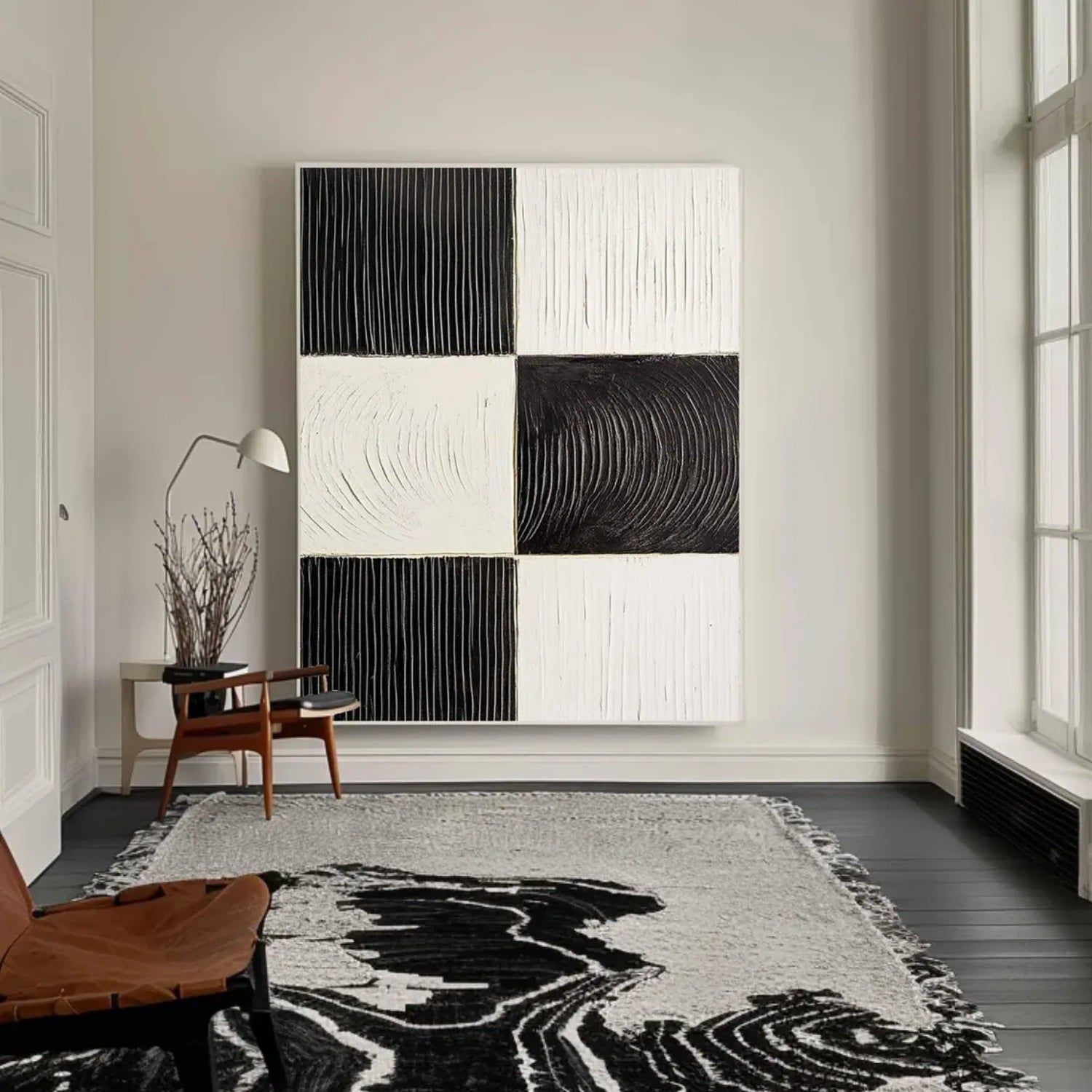 Black & White Wabi Sabi Textured Wall Art #WS311