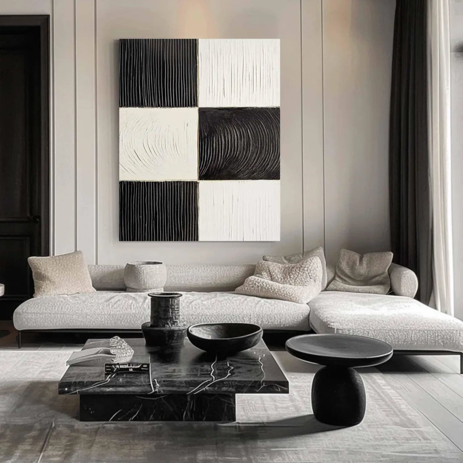 Black & White Wabi Sabi Textured Wall Art #WS311