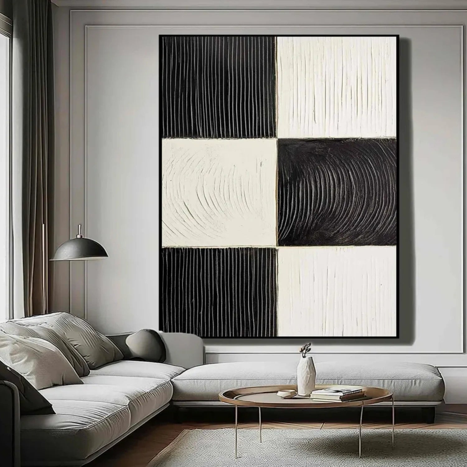 Black & White Wabi Sabi Textured Wall Art #WS311