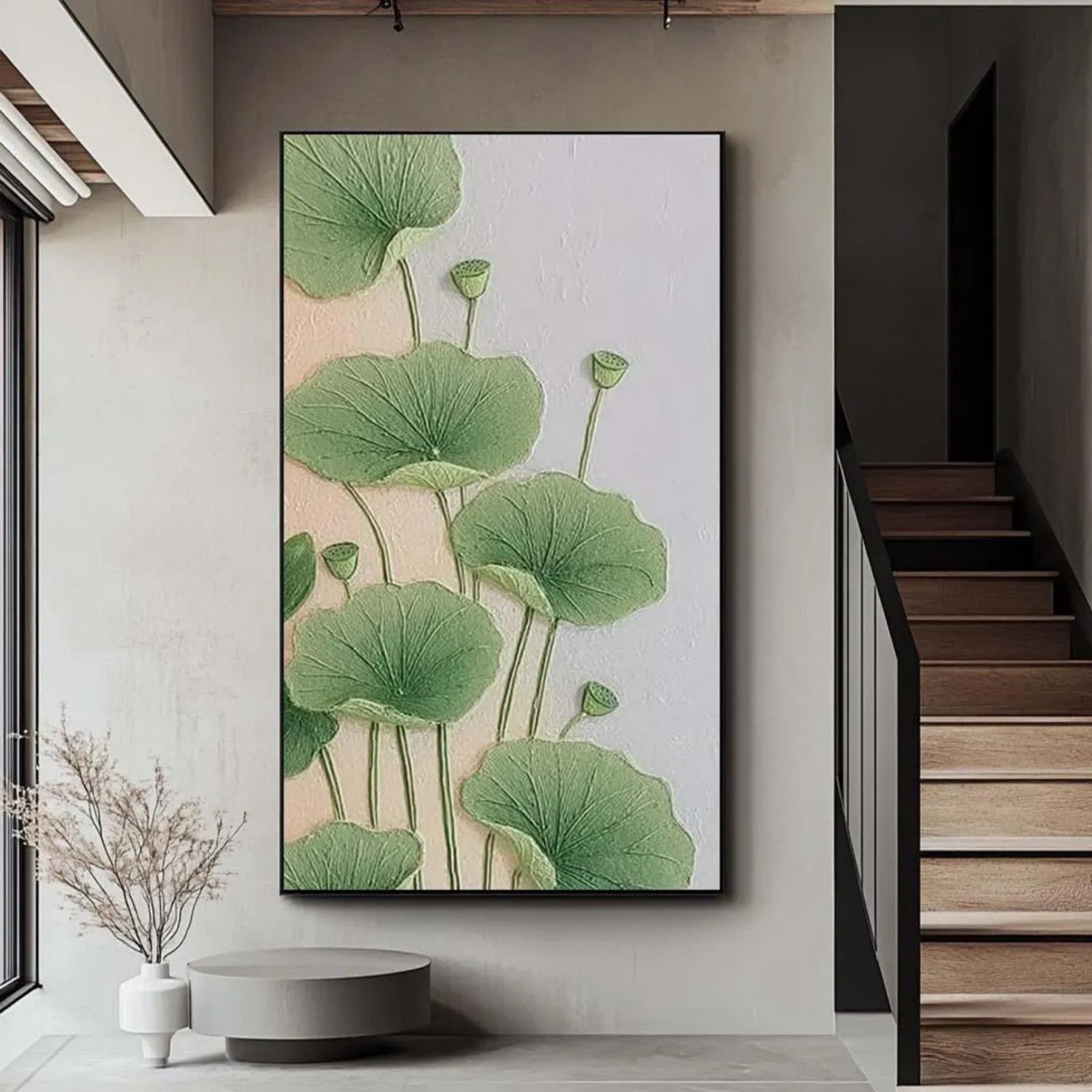 Flower And Tree Abstract Texture Canvas Art #FT 218