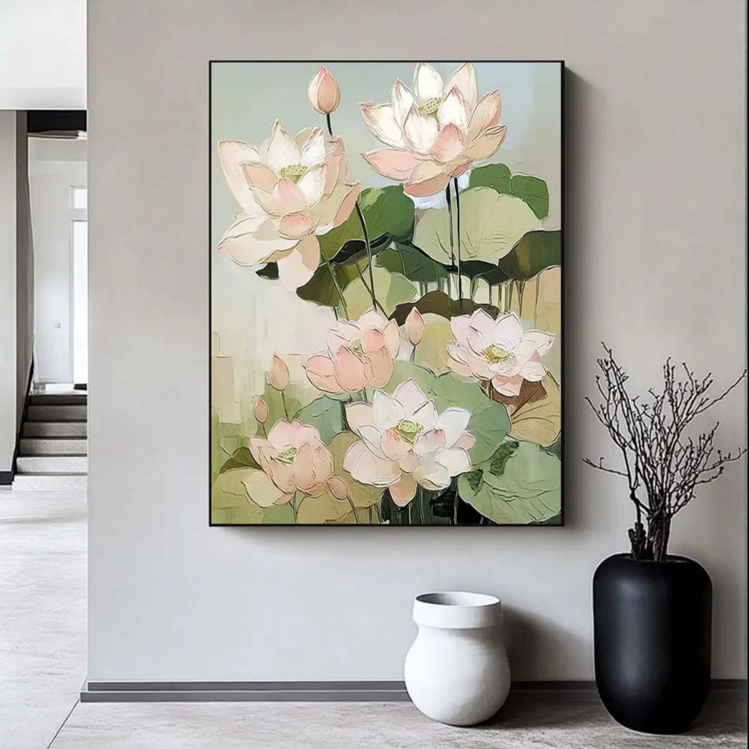 Flower And Tree Abstract  Canvas Art #FT 217