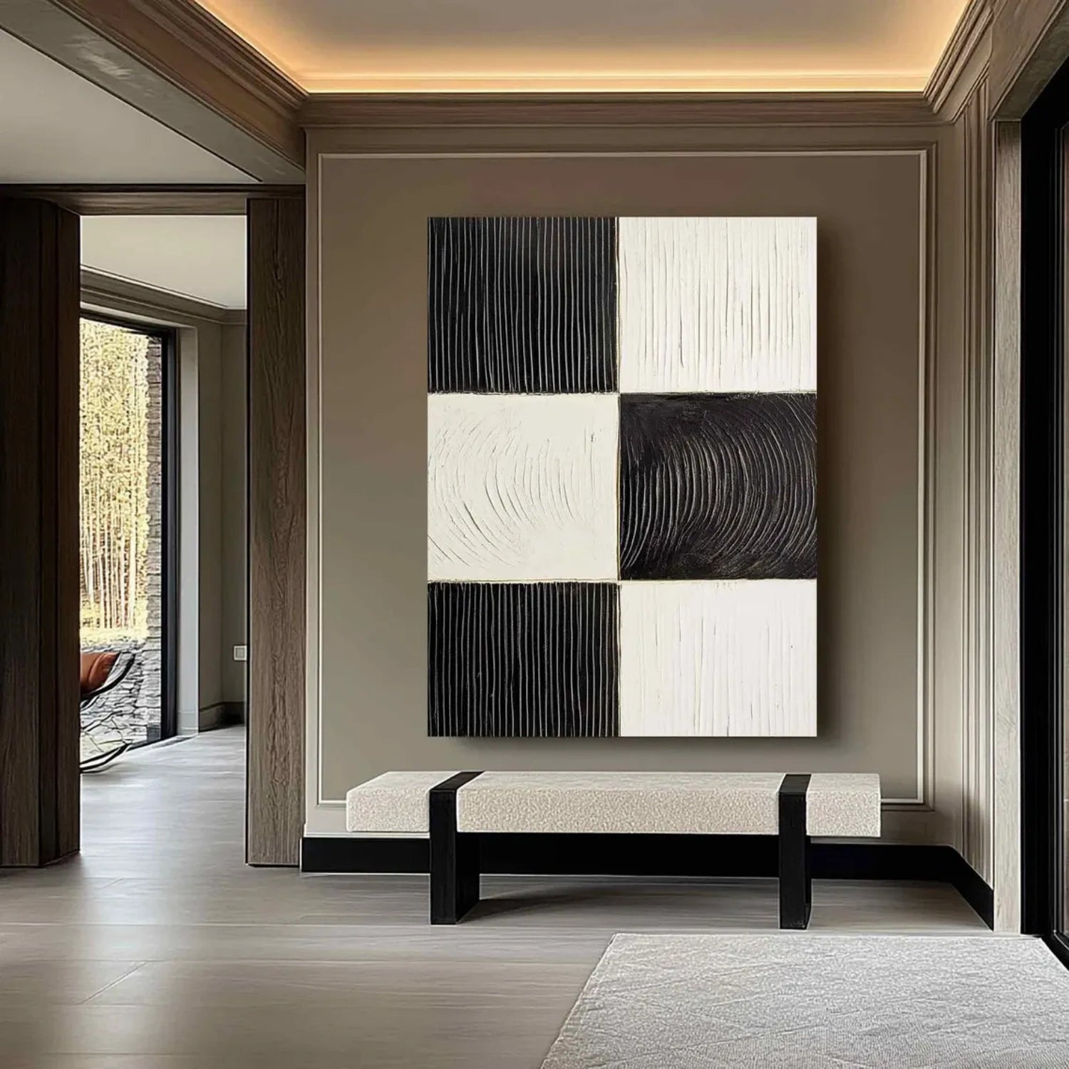 Black & White Wabi Sabi Textured Wall Art #WS311