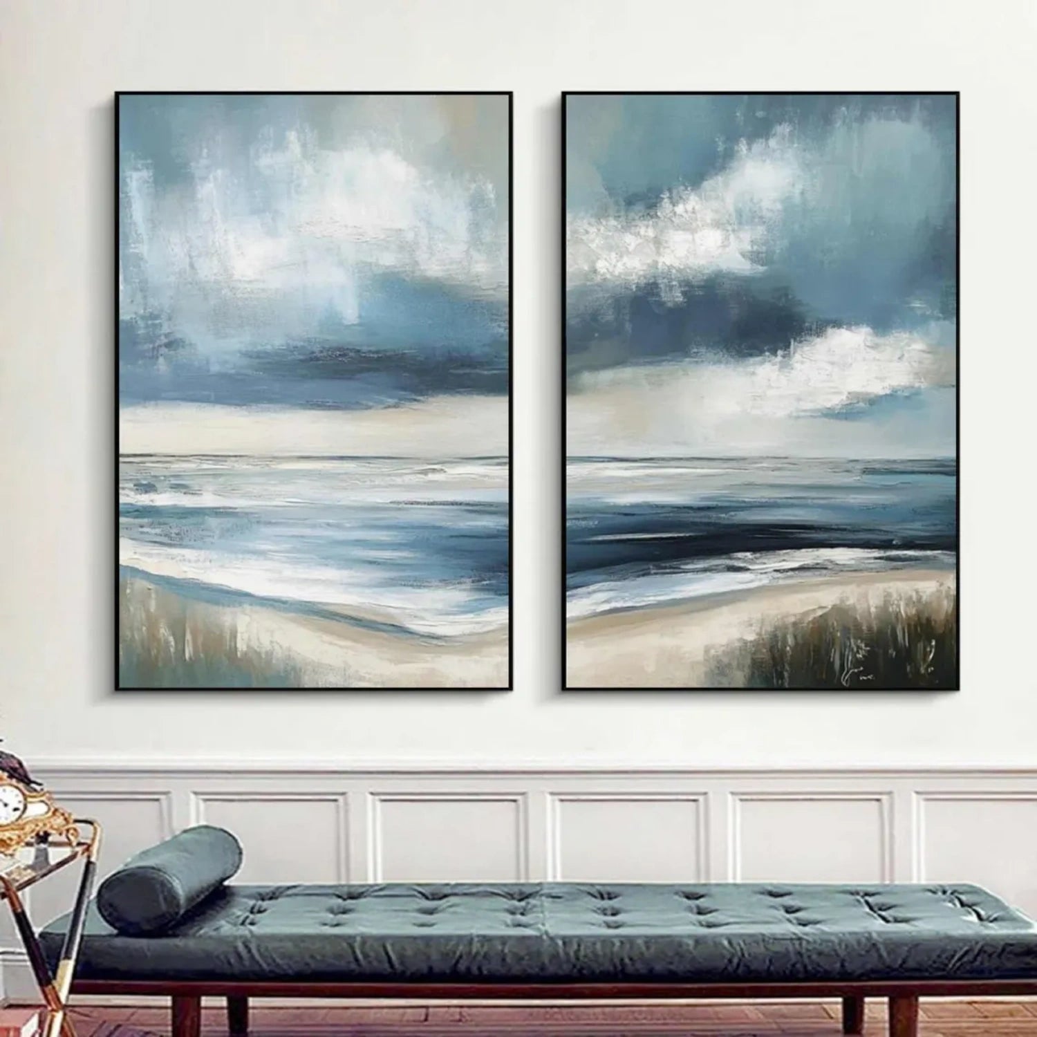 Ocean And Sky Abstract Set Of 2 Canvas Art #OS 285