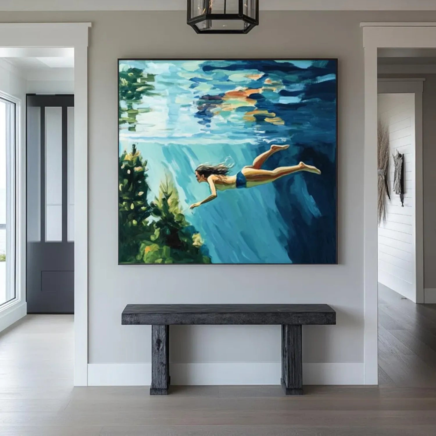 Swimming Sport  Canvas Painting #SA011