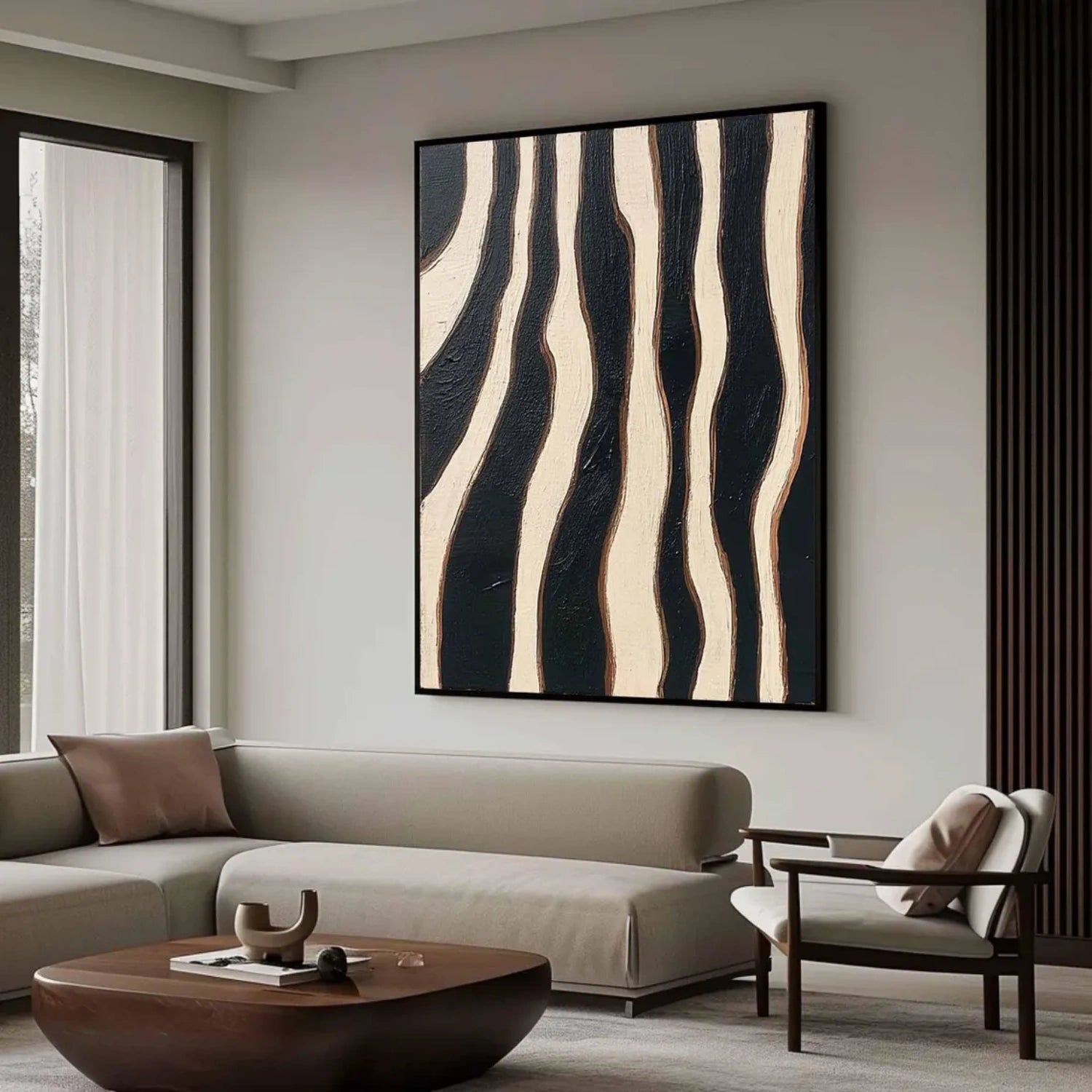 Black & Beige Wabi Sabi Textured Wall Art #WS313