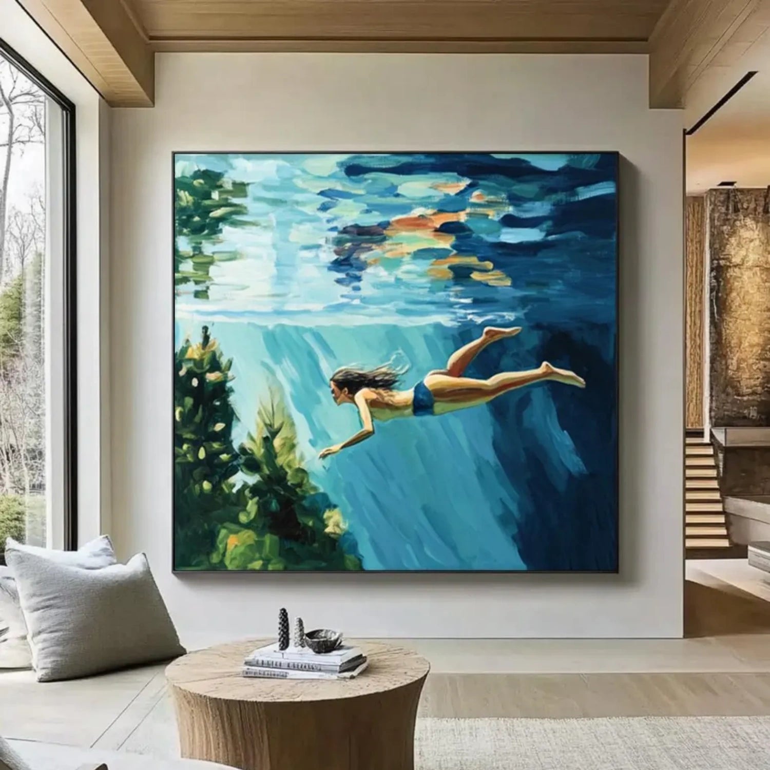 Swimming Sport  Canvas Painting #SA011