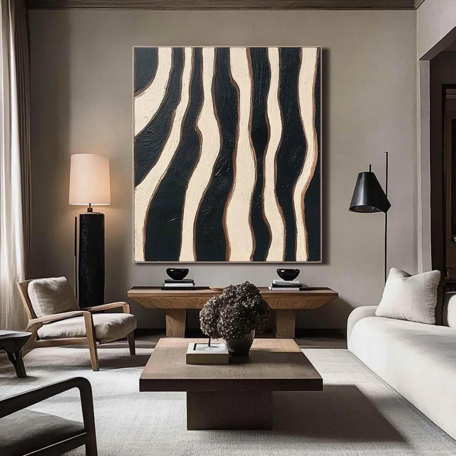 Black & Beige Wabi Sabi Textured Wall Art #WS313