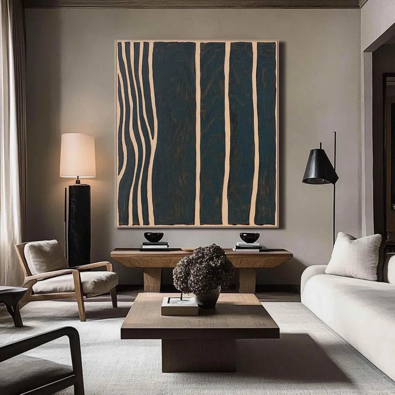 Black & Beige Wabi Sabi Textured Wall Art #WS312