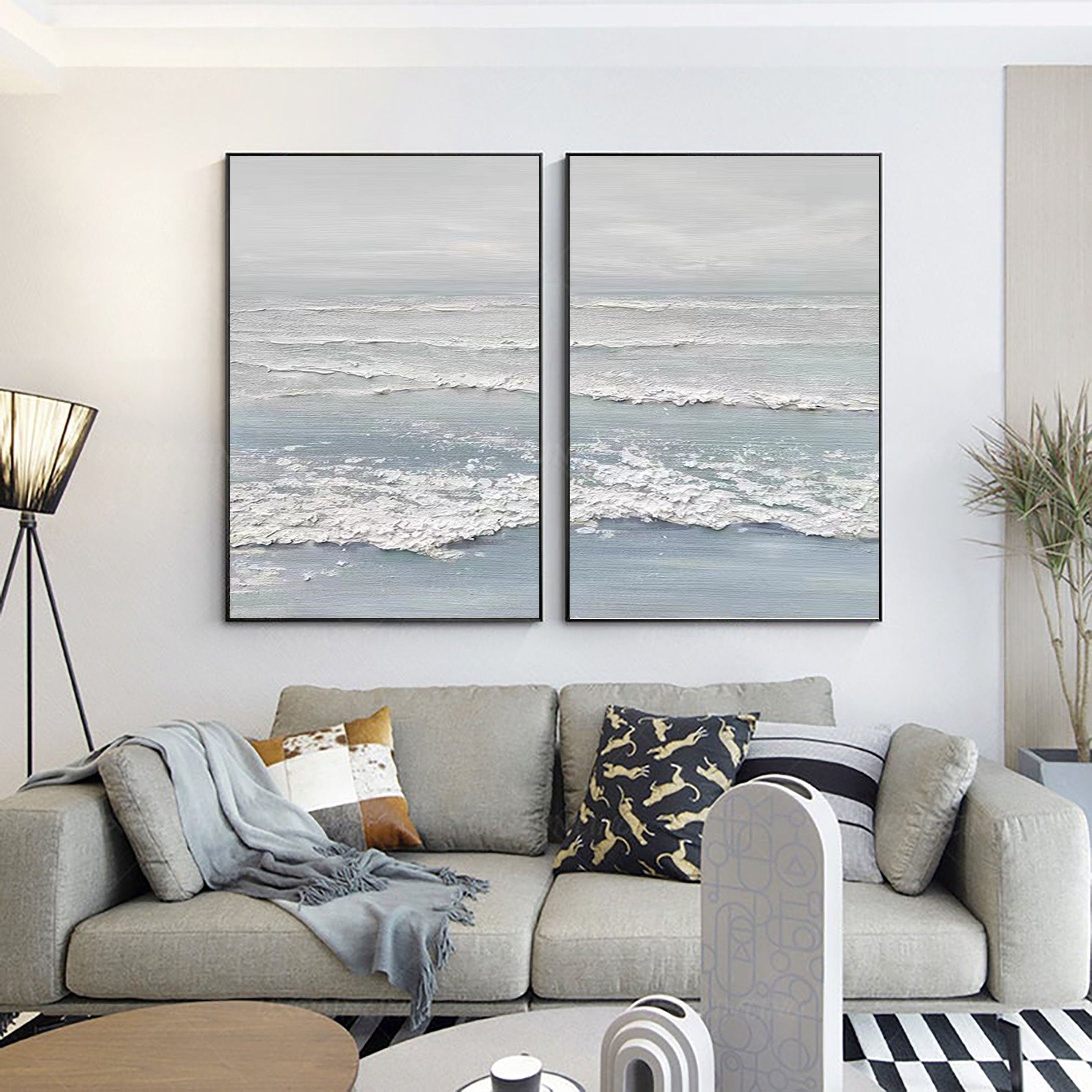 Frameless CANVAS - Set of 2#OS 038 -  2P 80"X60" (Each 40"X60")