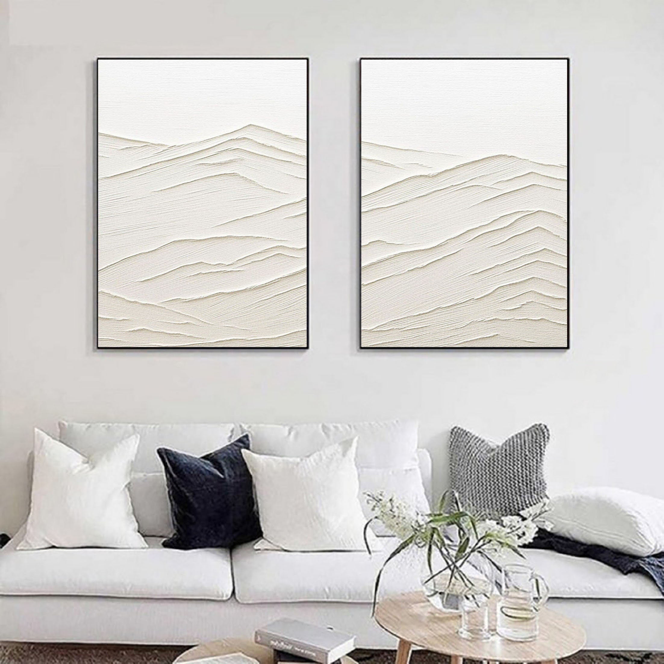 Plaster Art Minimalist Textured Paintings Set of 2 #MM079